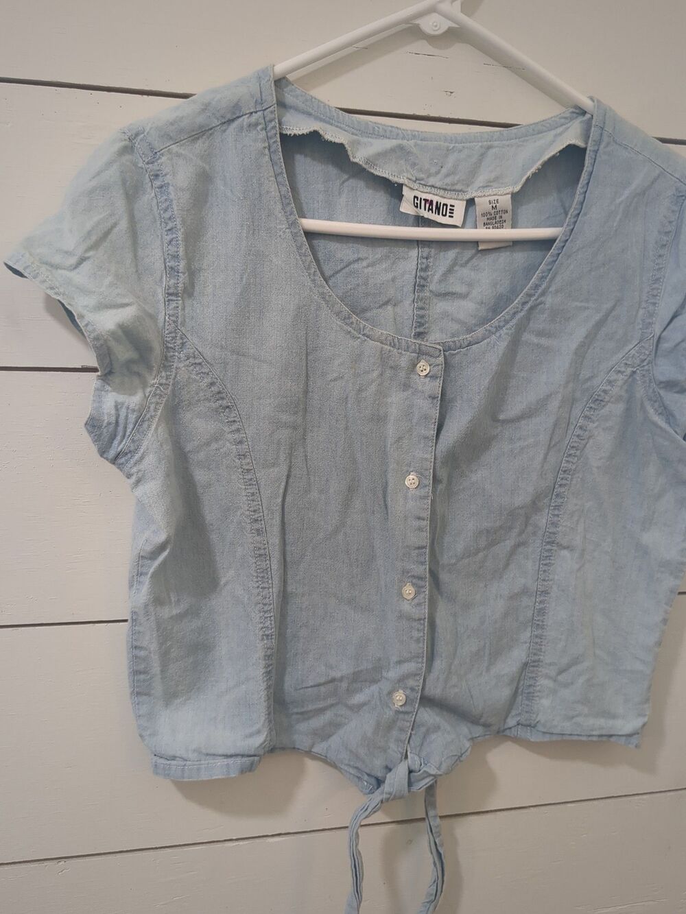 Vintage gitano size medium 100% cotton women's denim crop top summer